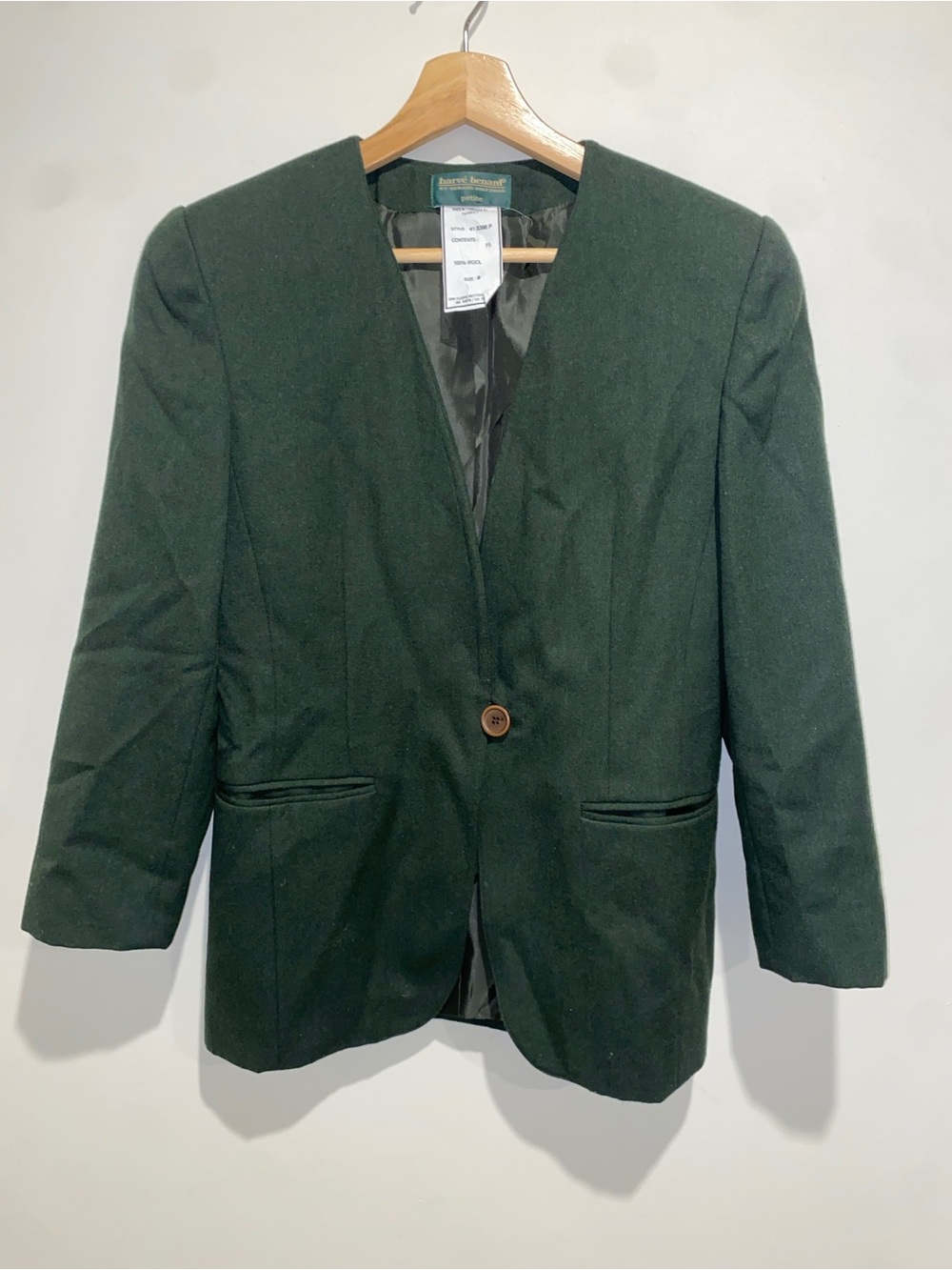 Harvé Benard Dark Green Wool Petite Blazer Pre Loved 💕